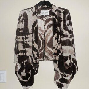 Rachel Roy- 100% Genuine Leather brown/beige jacket. Waterfall Style